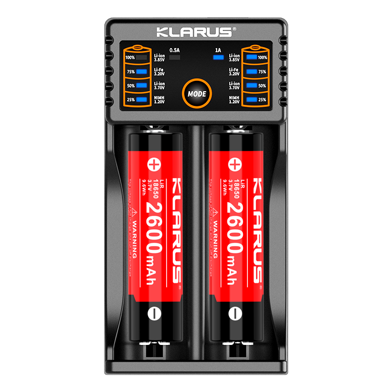 carregador Klarus K2 baterias