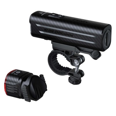 Fenix BC28R 2500 lúmens com suporte para guiador e luz traseira vermelha, conjunto completo de iluminação para bicicleta