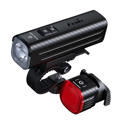 Fenix BC28R 2500 lúmens: farol frontal LED branco e luz traseira vermelha para bicicleta, com suporte