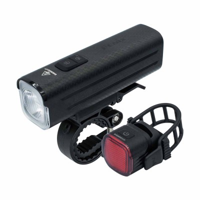 Fenix BC28R conjunto de luzes para bicicleta: farol frontal LED branco e luz traseira vermelha com suportes